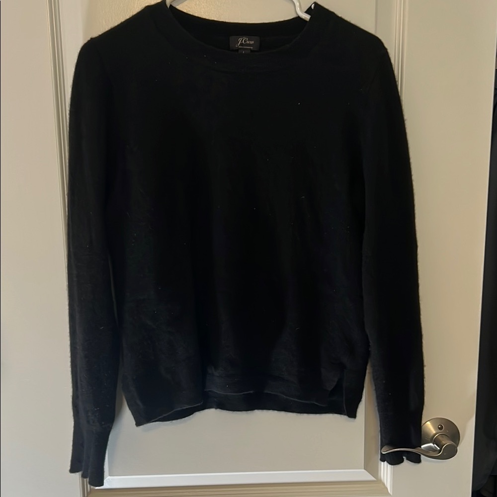 J. Crew Black Crewneck Sweater Essential Knit